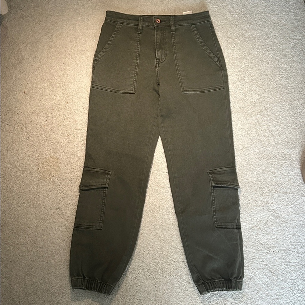 Sanctuary Denim Green High Rise Cargo Joggers